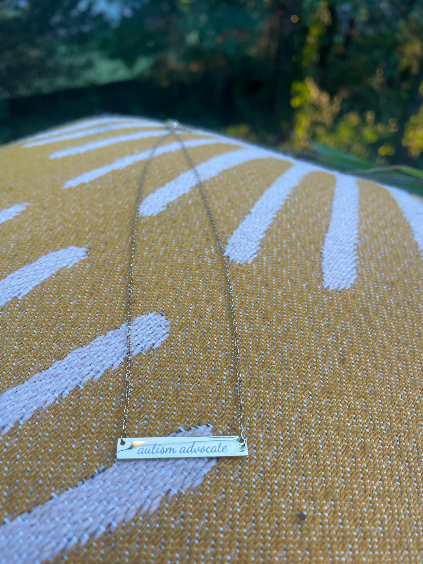Autism Dainty Bar Necklace