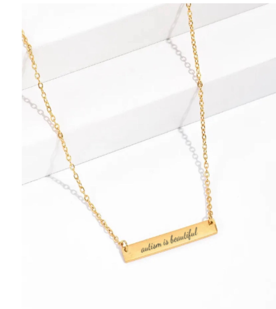 Autism Dainty Bar Necklace