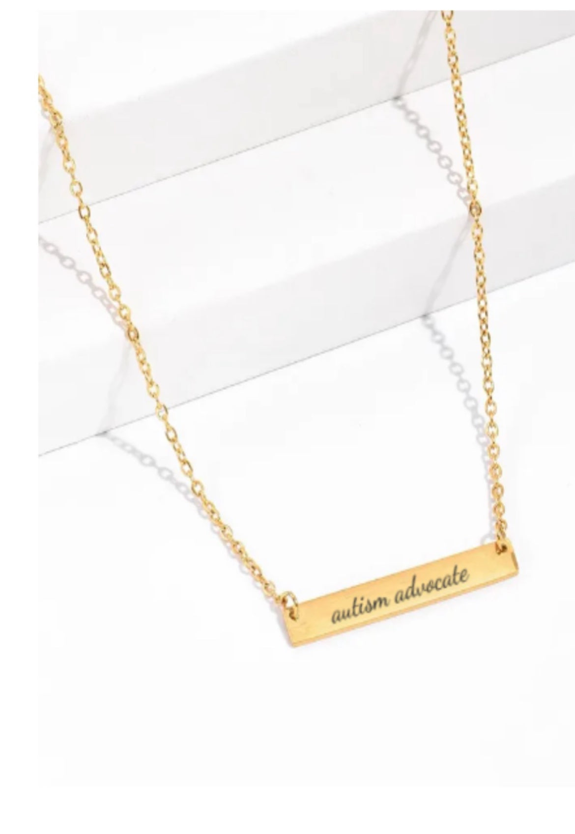 Autism Dainty Bar Necklace