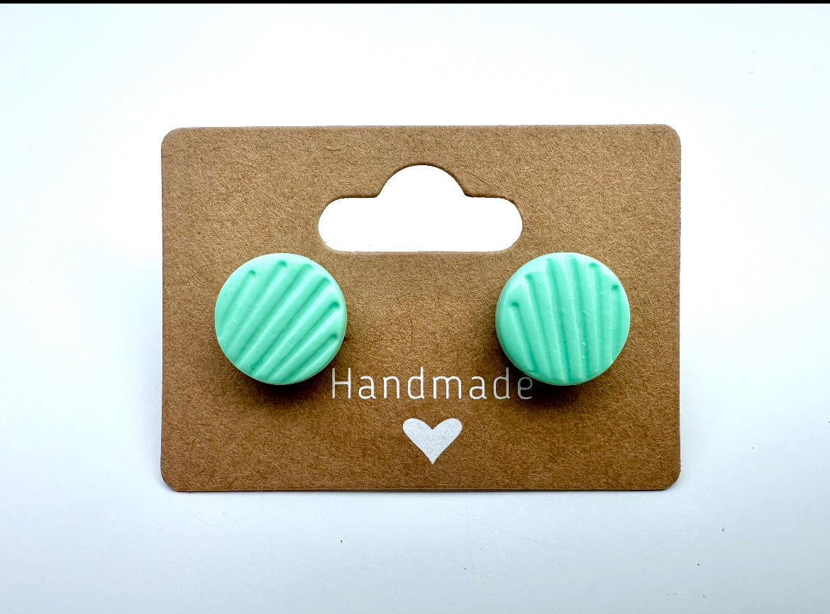 BUTTON STUD EARRINGS