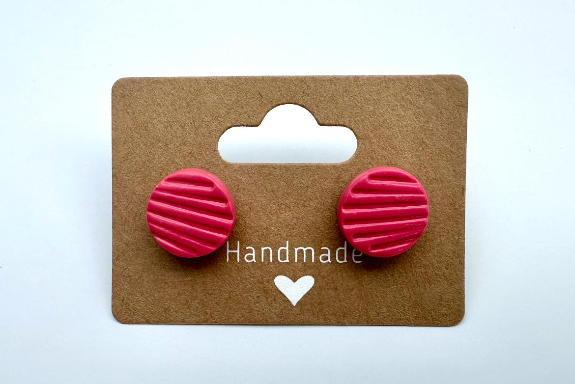 BUTTON STUD EARRINGS