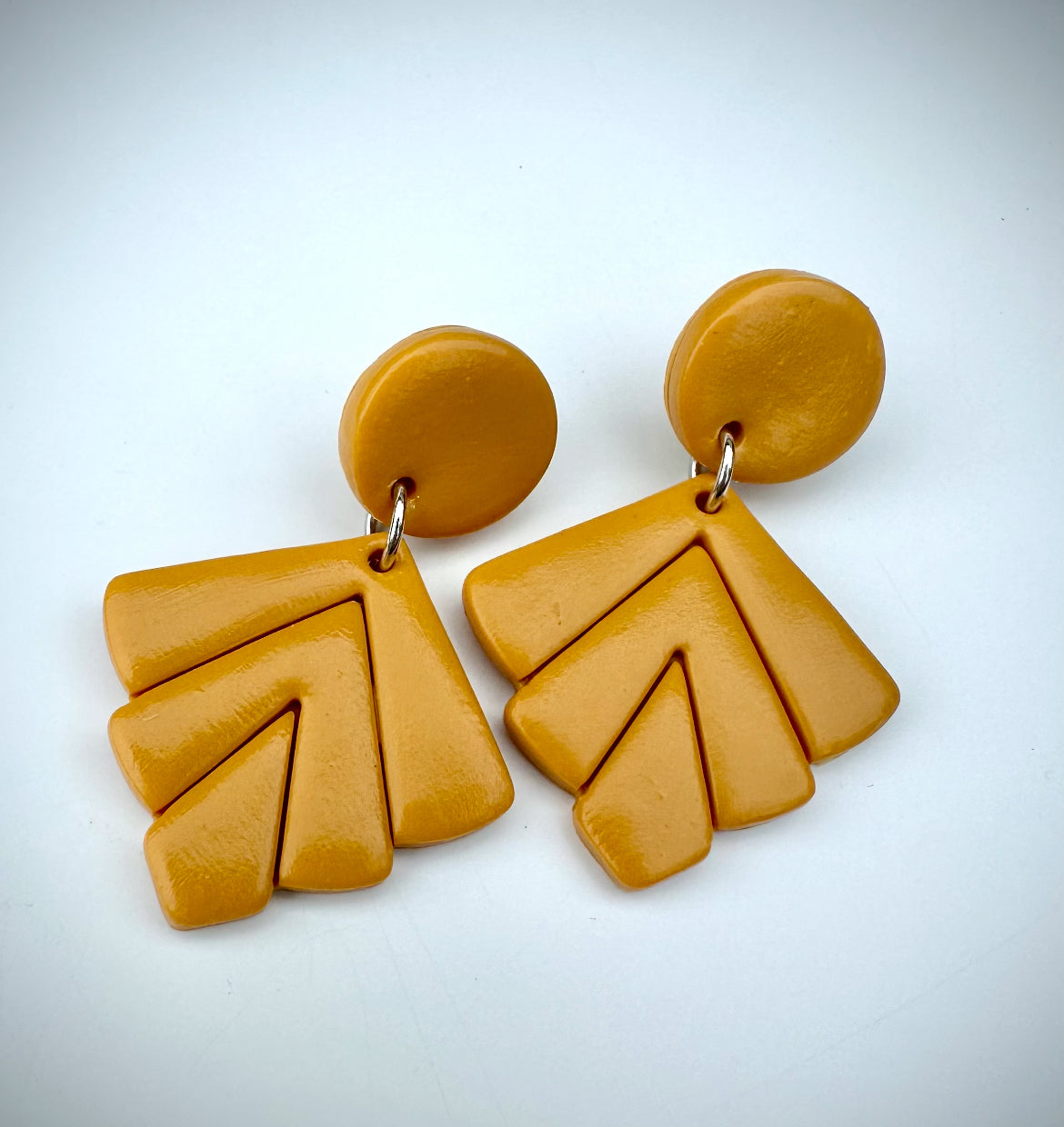 GEO DANGLE EARRINGS (with clay stud top)
