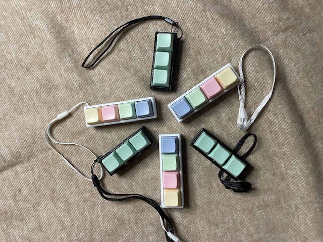 Fidget White Keyboard Keychain- Four Buttons
