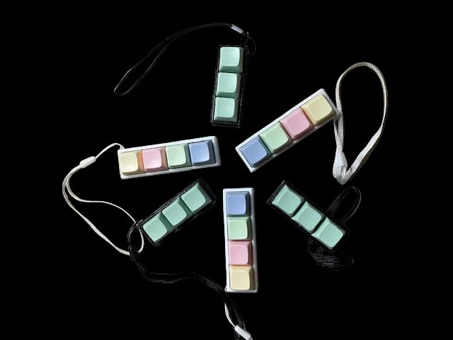 Keyboard Fidget Black Keychains- Three Buttons