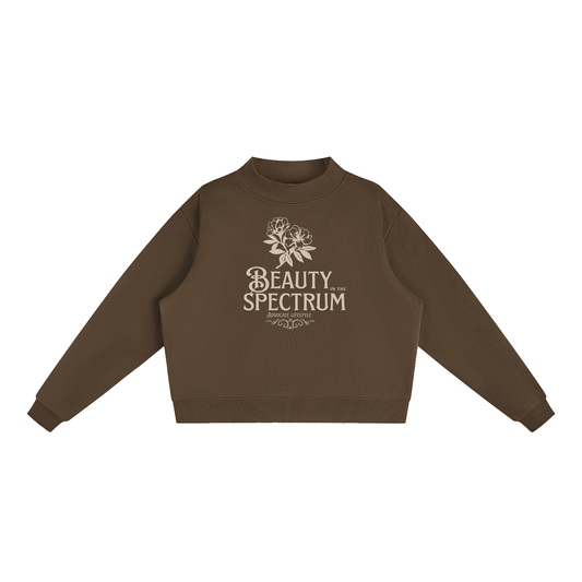 The Emma Mock-Neck Crew Sweatshirt Brown